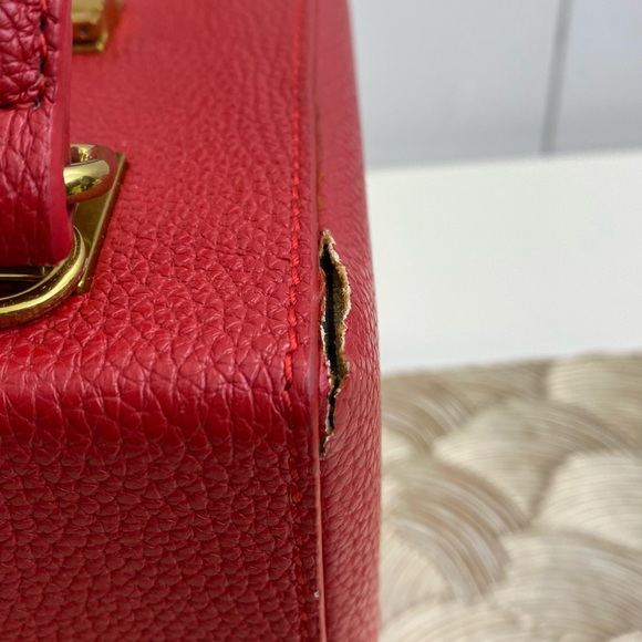 Brandon Blackwood New York Pebbled Red Leather Satchel The Luxury Trunk - Picture 6 of 10